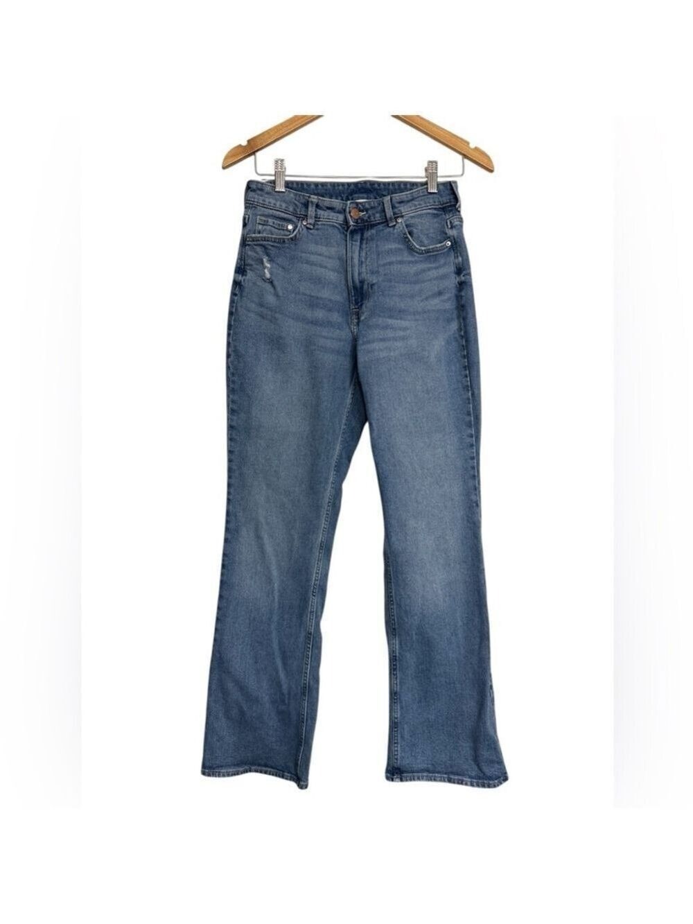 H&M Curvy Fit Bootcut High Rise Jeans Size 4 Denim Blue - Picture 4 of 13